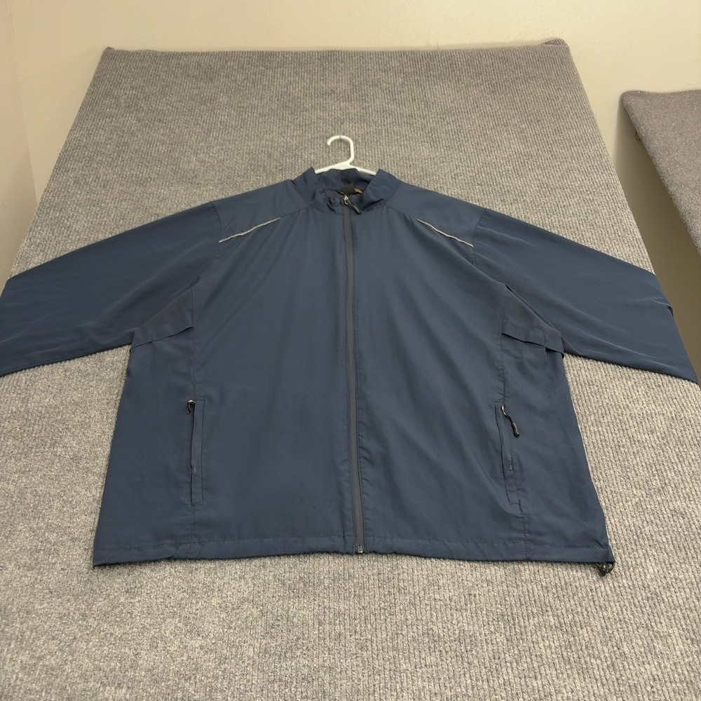 Core 365 Jacket Mens 3XLT Blue Polyester Full Zip Windbreaker Casual Gorpcore